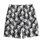 Black And White Soccer Ball Print Cotton Shorts