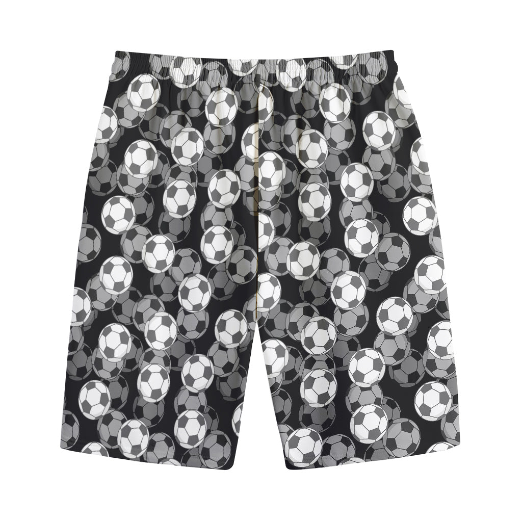 Black And White Soccer Ball Print Cotton Shorts