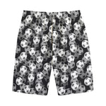 Black And White Soccer Ball Print Cotton Shorts