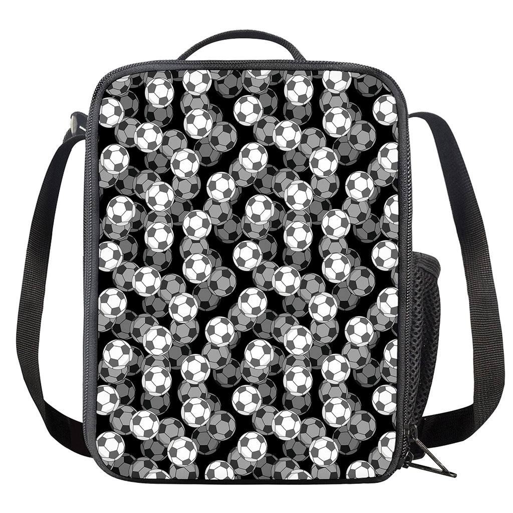 Black And White Soccer Ball Print Crossbody Lunch Bag
