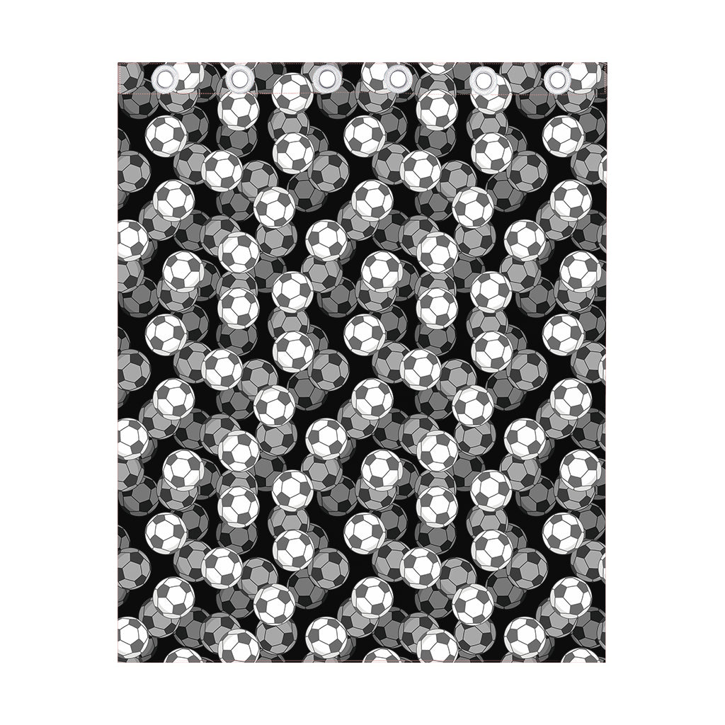 Black And White Soccer Ball Print Curtain