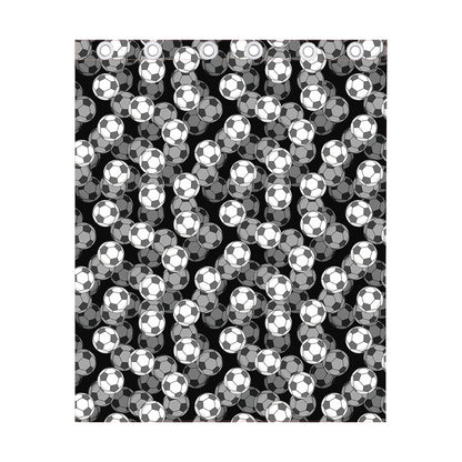 Black And White Soccer Ball Print Curtain