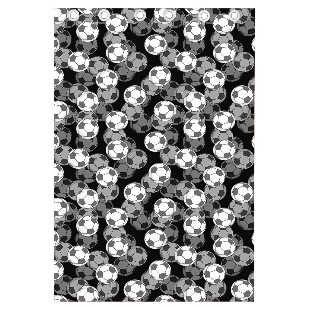 Black And White Soccer Ball Print Curtain
