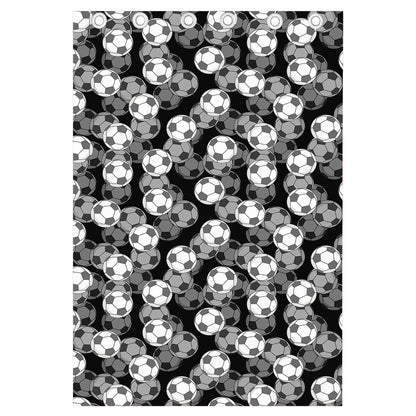 Black And White Soccer Ball Print Curtain