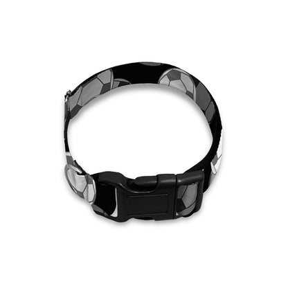 Black And White Soccer Ball Print Dog Collar