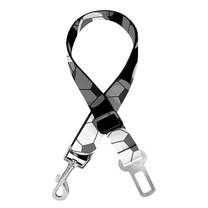 Black And White Soccer Ball Print Dog Seat Belt