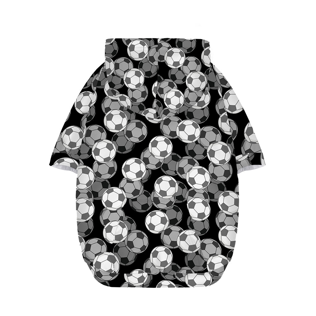 Black And White Soccer Ball Print Dog Zip Up Hoodie