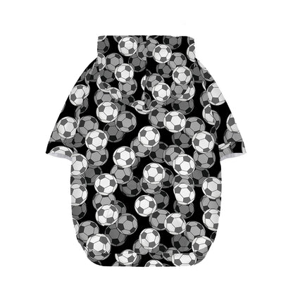 Black And White Soccer Ball Print Dog Zip Up Hoodie