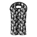 Black And White Soccer Ball Print Double Neoprene Wine Tote