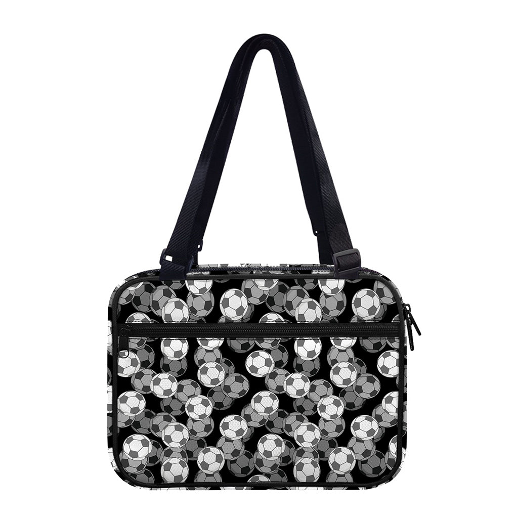 Black And White Soccer Ball Print Double Strap Bible Bag
