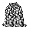 Black And White Soccer Ball Print Drawstring Bag