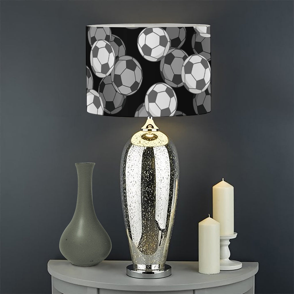 Black And White Soccer Ball Print Drum Lamp Shade