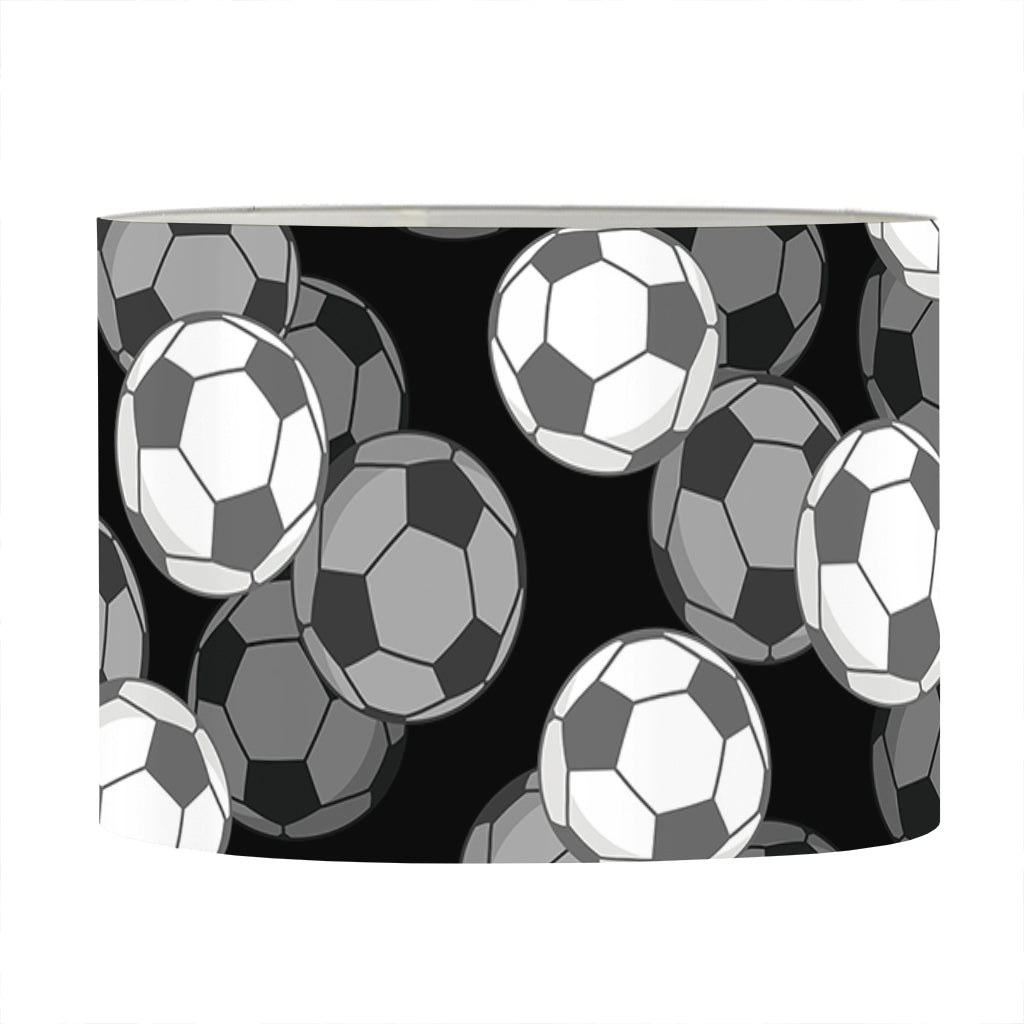 Black And White Soccer Ball Print Drum Lamp Shade