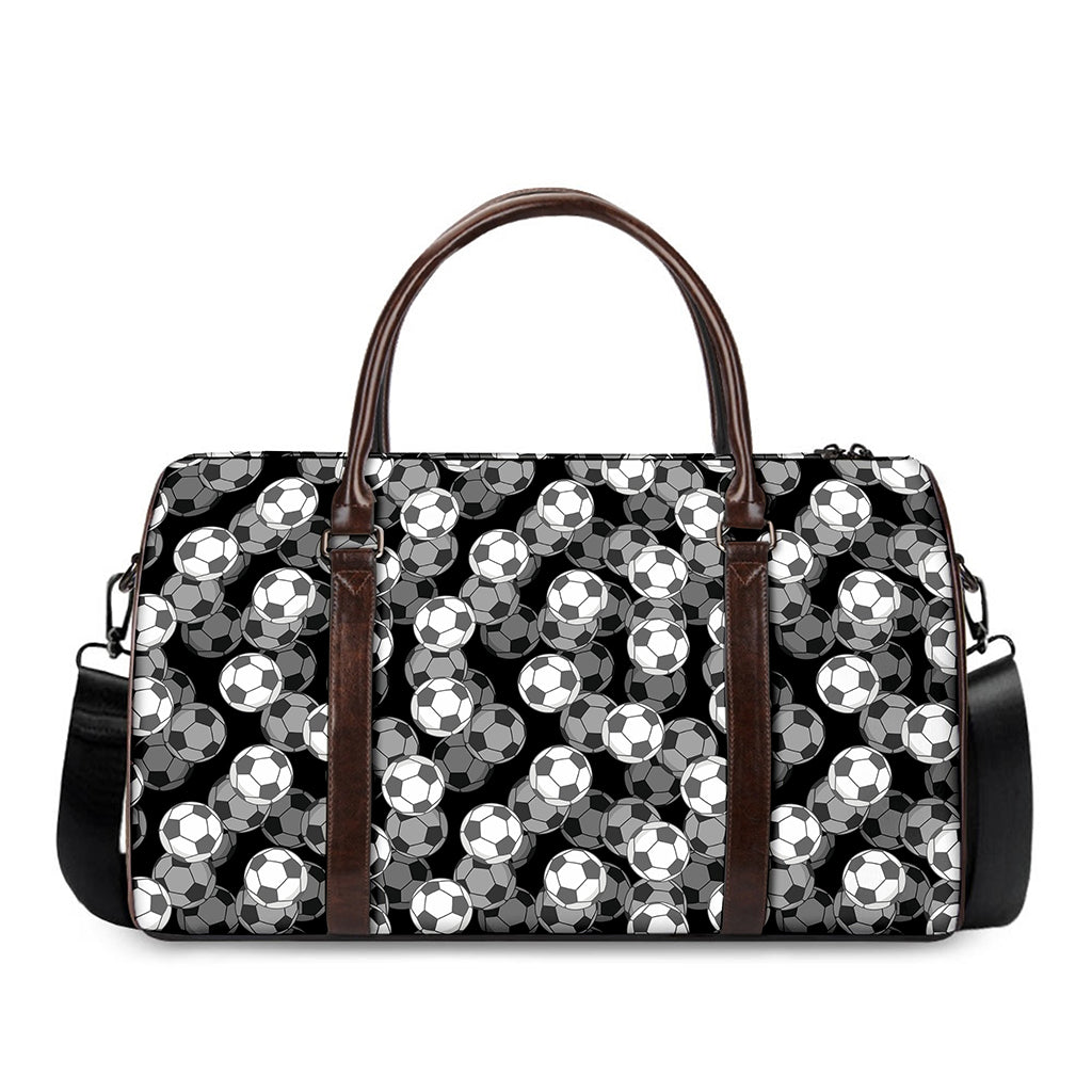 Black And White Soccer Ball Print Duffle Bag