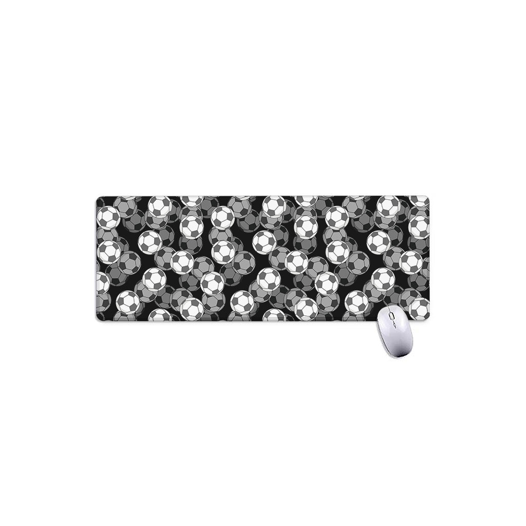 Black And White Soccer Ball Print Extended Mouse Pad
