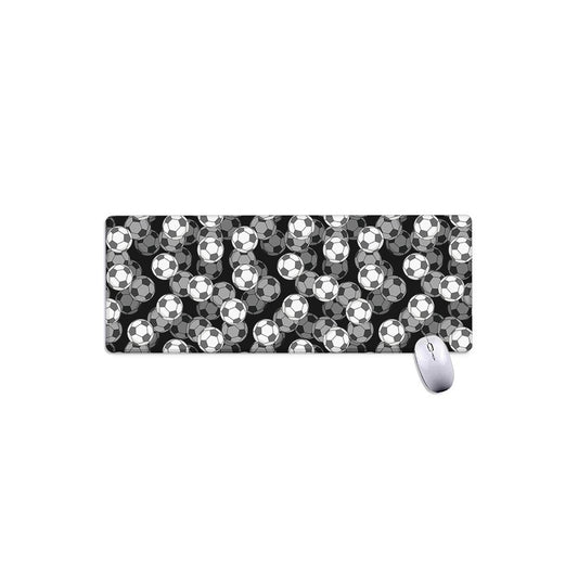 Black And White Soccer Ball Print Extended Mouse Pad