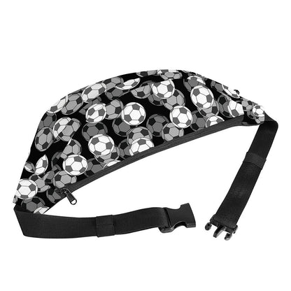 Black And White Soccer Ball Print Fanny Pack