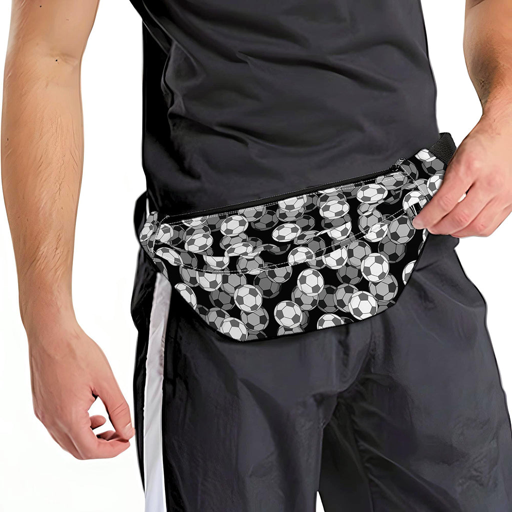 Black And White Soccer Ball Print Fanny Pack