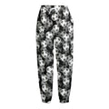 Black And White Soccer Ball Print Fleece Lined Knit Pants