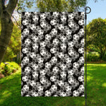 Black And White Soccer Ball Print Garden Flag