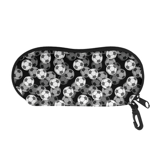 Black And White Soccer Ball Print Glasses Case