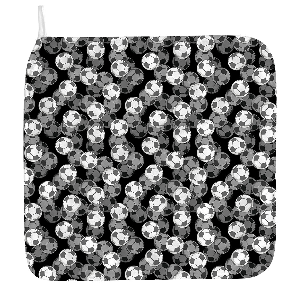 Black And White Soccer Ball Print Hand Towel