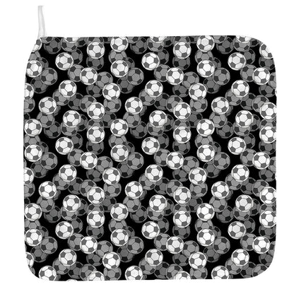 Black And White Soccer Ball Print Hand Towel