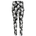 Black And White Soccer Ball Print High-Waisted Pocket Leggings