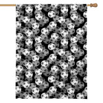 Black And White Soccer Ball Print House Flag