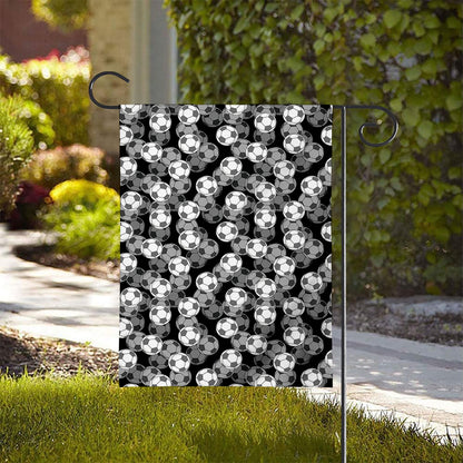 Black And White Soccer Ball Print House Flag