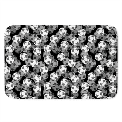 Black And White Soccer Ball Print Indoor Door Mat