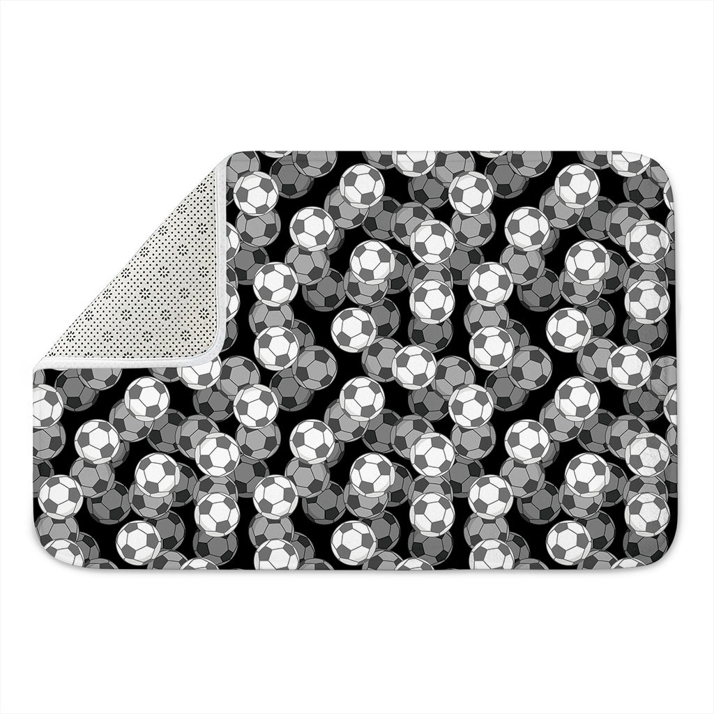 Black And White Soccer Ball Print Indoor Door Mat