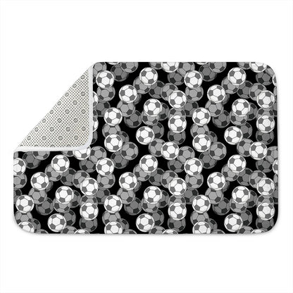 Black And White Soccer Ball Print Indoor Door Mat
