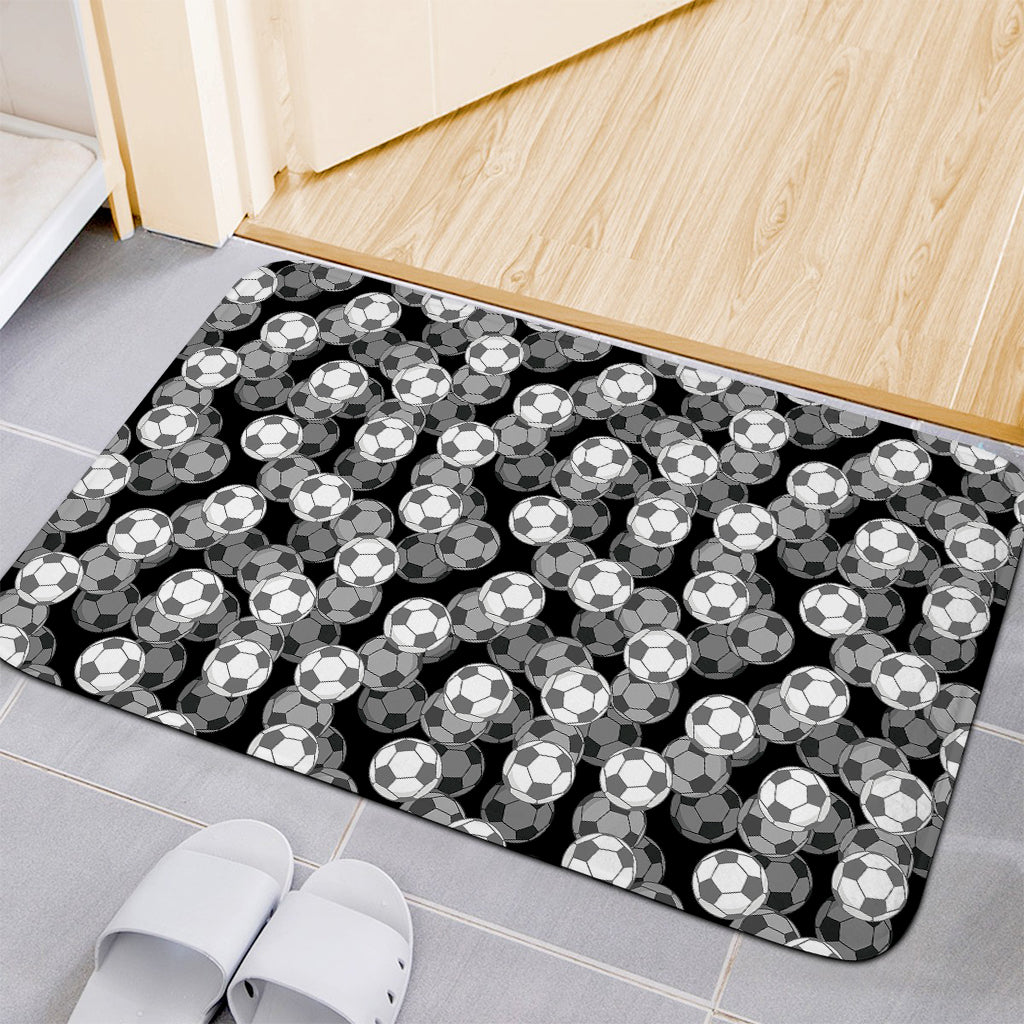 Black And White Soccer Ball Print Indoor Door Mat