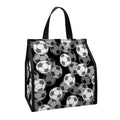 Black And White Soccer Ball Print Insulated Lunch Tote