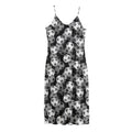 Black And White Soccer Ball Print Jersey Midi Cami Dress