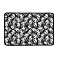 Black And White Soccer Ball Print Kitchen Mat