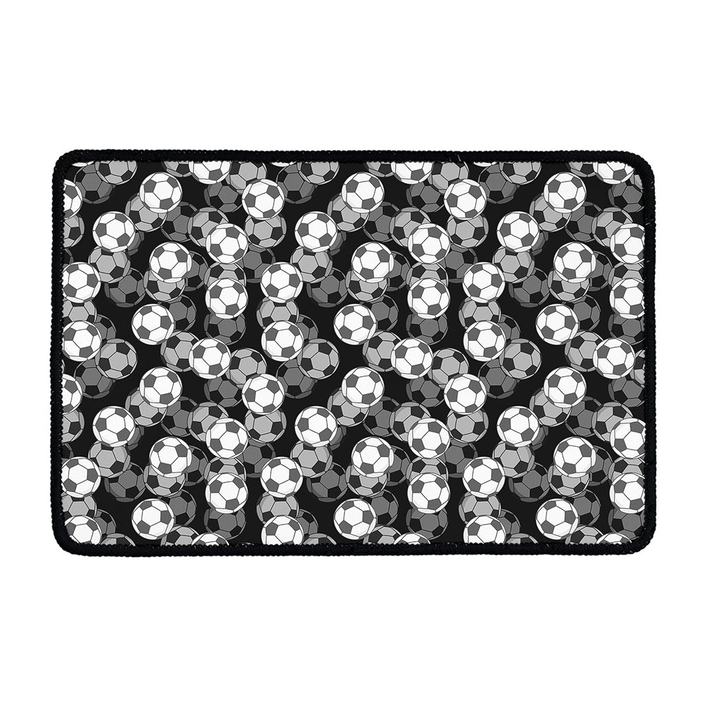 Black And White Soccer Ball Print Kitchen Mat