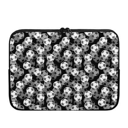 Black And White Soccer Ball Print Laptop Sleeve