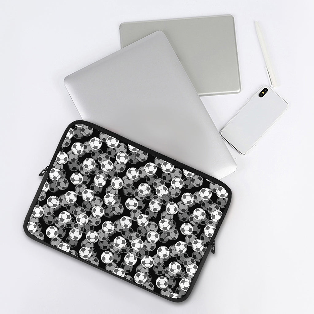 Black And White Soccer Ball Print Laptop Sleeve