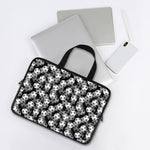 Black And White Soccer Ball Print Laptop Sleeve With Handle