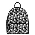 Black And White Soccer Ball Print Leather Backpack