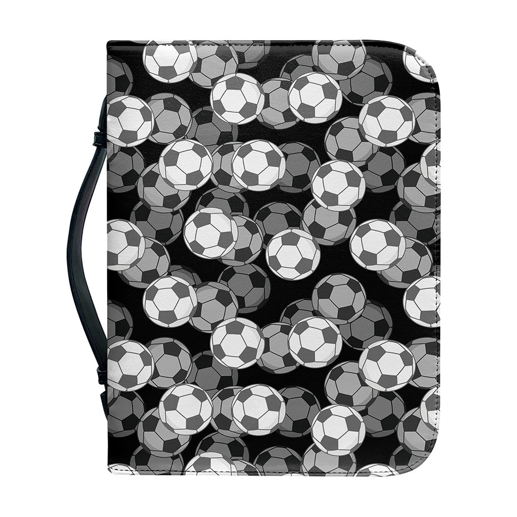 Black And White Soccer Ball Print Leather Bible Cover