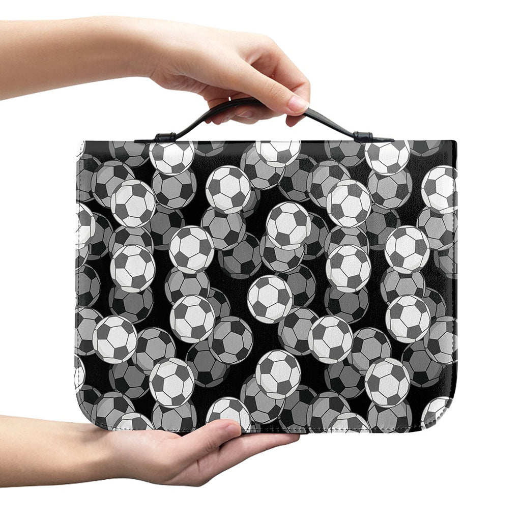Black And White Soccer Ball Print Leather Bible Cover