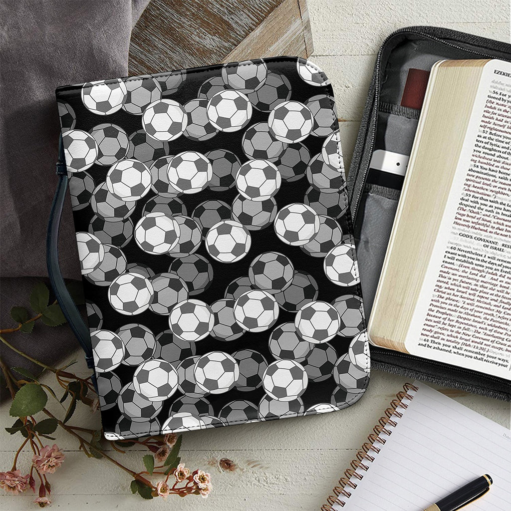 Black And White Soccer Ball Print Leather Bible Cover