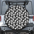 Black And White Soccer Ball Print Leather Spare Tire Cover