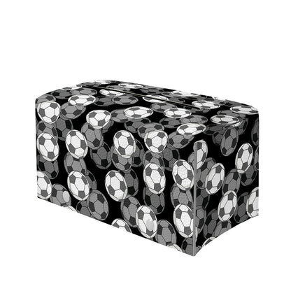 Black And White Soccer Ball Print Leather Tissue Box Cover
