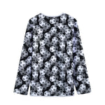 Black And White Soccer Ball Print Long Sleeve Short Coat