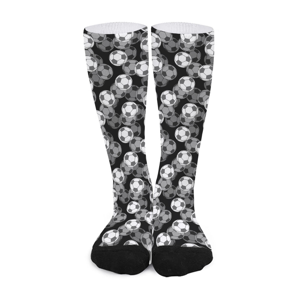 Black And White Soccer Ball Print Long Socks