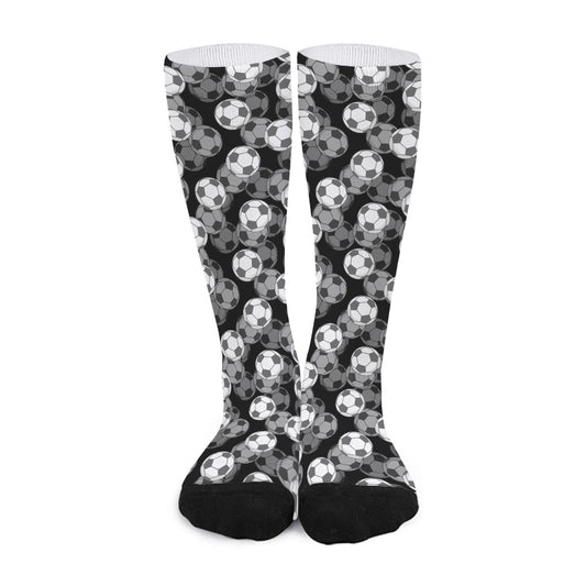 Black And White Soccer Ball Print Long Socks